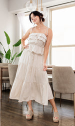 Maven Linen Tiered Midi Skirt