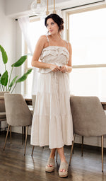 Maven Linen Tiered Midi Skirt