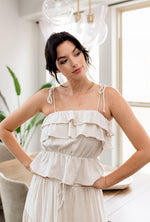 Maven Linen Ruffle Cami Tank Top
