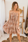 Marie Strapless Floral Tie Front Babydoll Dress