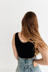 Jolie Ribbed Seamless Crop Top - Black