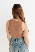 Headstart Seamless Textured Crop Top- Mocha