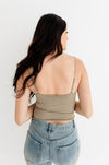 Forever Young Seamless Frill Ruffle Tank Top - Light Moss