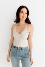 Forever Young Seamless Frill Ruffle Tank Top - Chalk