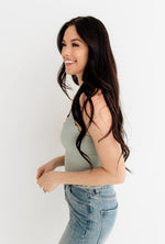 Forever Young Seamless Frill Ruffle Tank Top - Dusty Mint