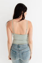 Forever Young Seamless Frill Ruffle Tank Top - Dusty Mint
