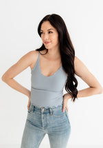 Forever Young Seamless Frill Ruffle Tank Top - Sky