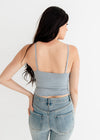 Forever Young Seamless Frill Ruffle Tank Top - Sky