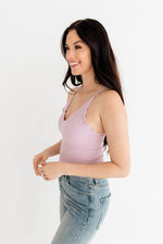 Forever Young Seamless Frill Ruffle Tank Top - Lavender