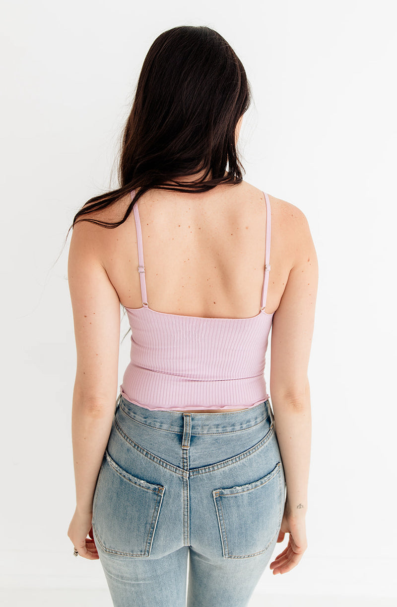 Forever Young Seamless Frill Ruffle Tank Top - Lavender