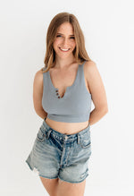 Olivia Henley Seamless Crop Tank - Chambray