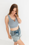 Olivia Henley Seamless Crop Tank - Chambray