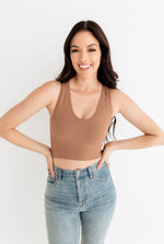 Meant To Be Ribbed Seamless Crop Top - Mocha
