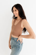 Meant To Be Ribbed Seamless Crop Top - Mocha