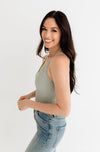 Meant To Be Ribbed Seamless Crop Top - Dusty Mint