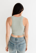 Meant To Be Ribbed Seamless Crop Top - Dusty Mint