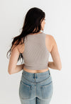 Meant To Be Ribbed Seamless Crop Top - Fog