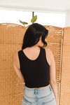 Jolie Ribbed Seamless Crop Top - Black