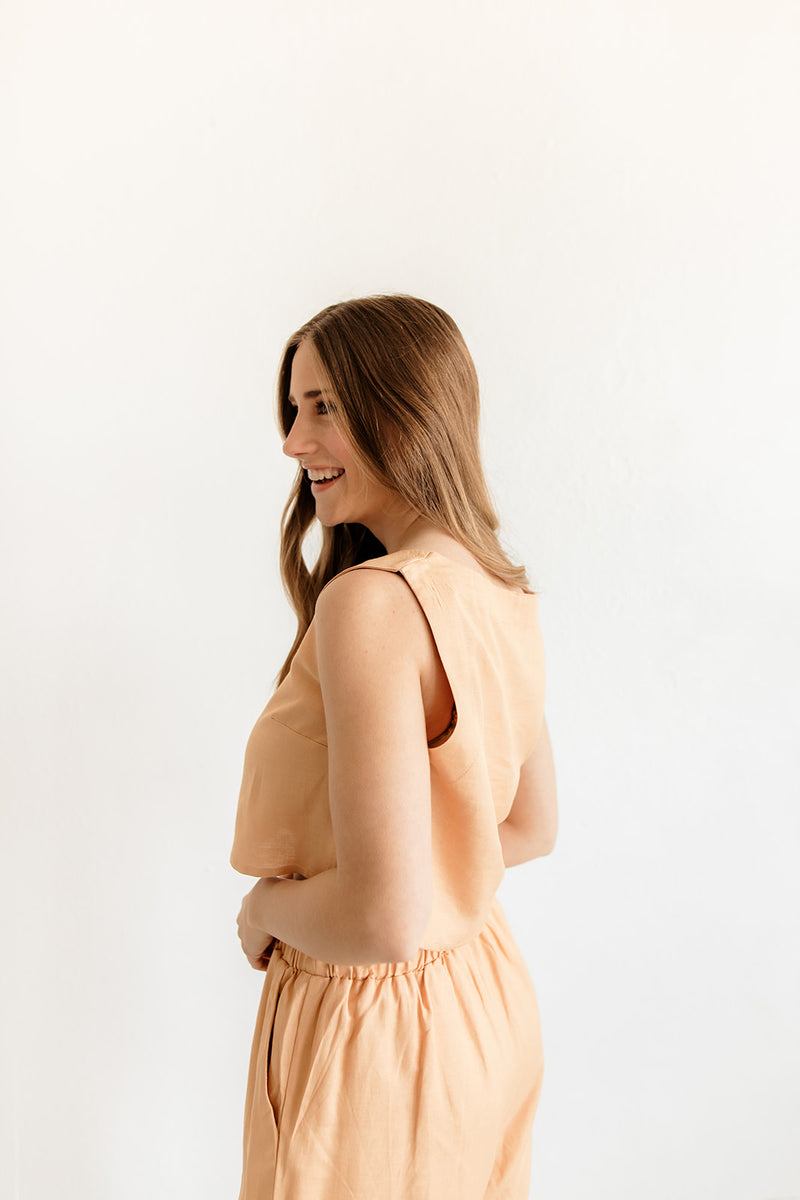Cooper Linen Blend Crop Top