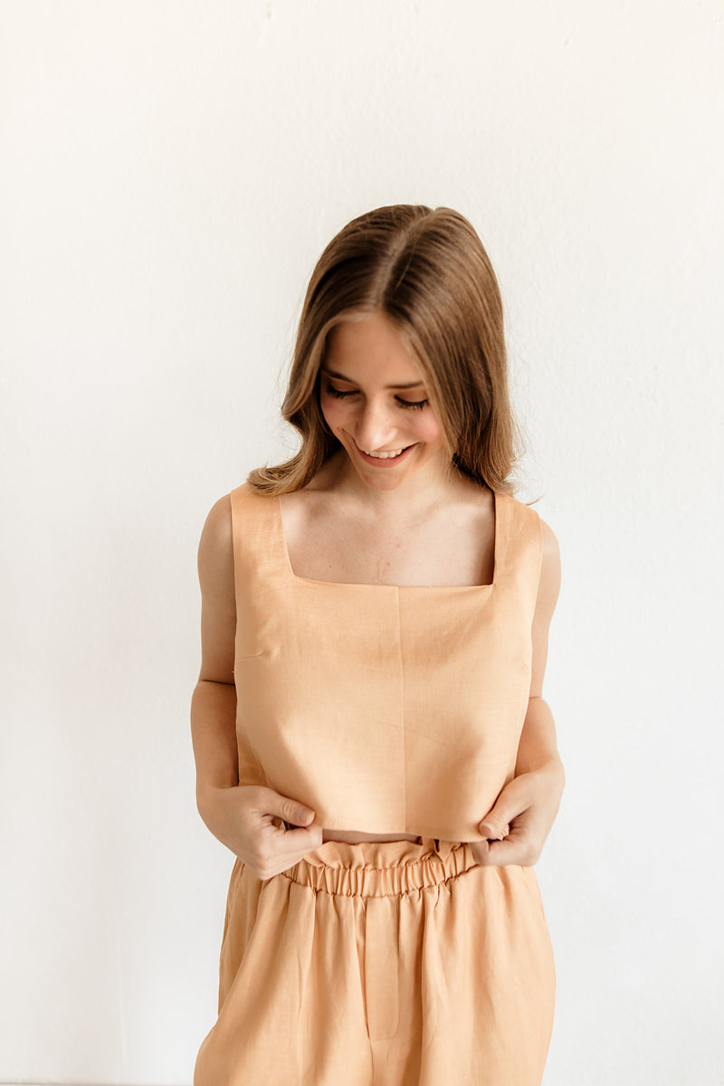 Cooper Linen Blend Crop Top