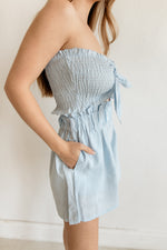 Taylor Linen Tie Front Bandeau Top