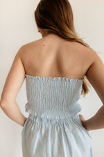 Taylor Linen Tie Front Bandeau Top