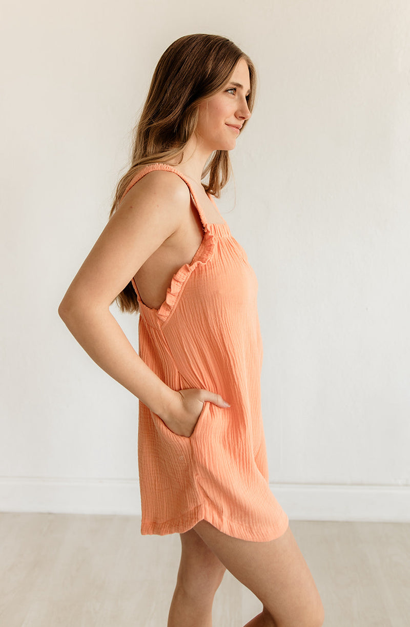 Lisa Pocketed Cotton Relaxed Romper