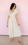 On Cloud Nine Smocked Ruffle Midi Dress