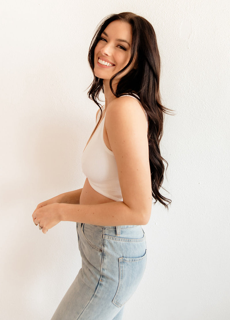 Tori Reversible Twist Crop Top - White