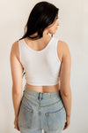 Tori Reversible Twist Crop Top - White