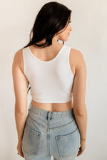 Tori Reversible Twist Crop Top - White
