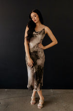 Barron Tie Dye Satin Midi Slip Dress