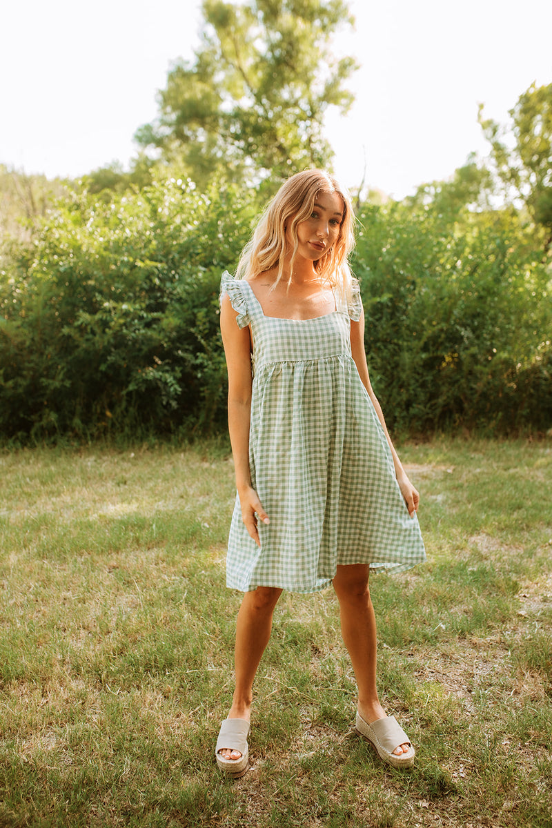 Taylor Gingham Babydoll Dress