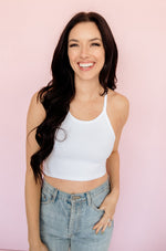 Tammy Ribbed Racerback Brami - White