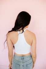 Tammy Ribbed Racerback Brami - White