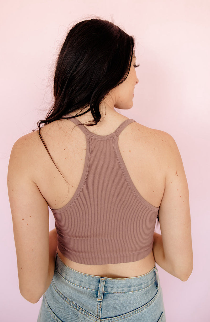 Tammy Ribbed Racerback Brami - Mauve