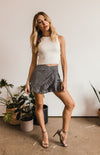 Piper Ribbed Cropped Tank Top - White