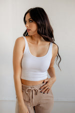 Brock Seamless Knit Crop Tank Top - White