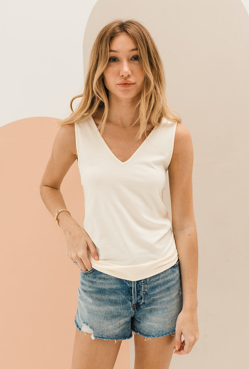 Seamless Reversible Tank - Ivory