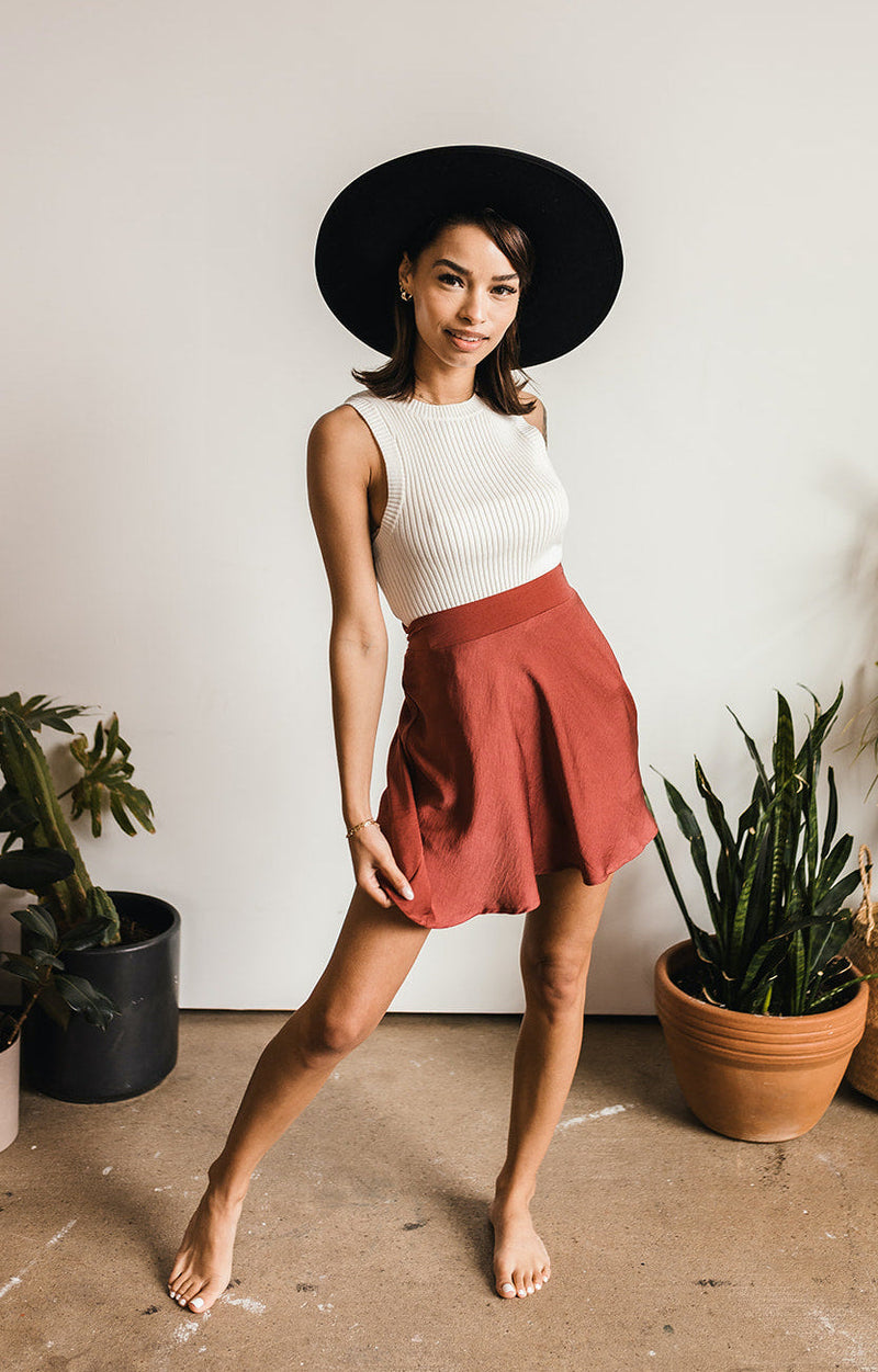 Piper Ribbed Cropped Tank Top - White