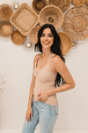 Front Mesh Ribbed Cami - Latte