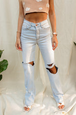 Kenny High Rise Distressed Denim