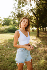 Jolie Ribbed Seamless Crop Top - White