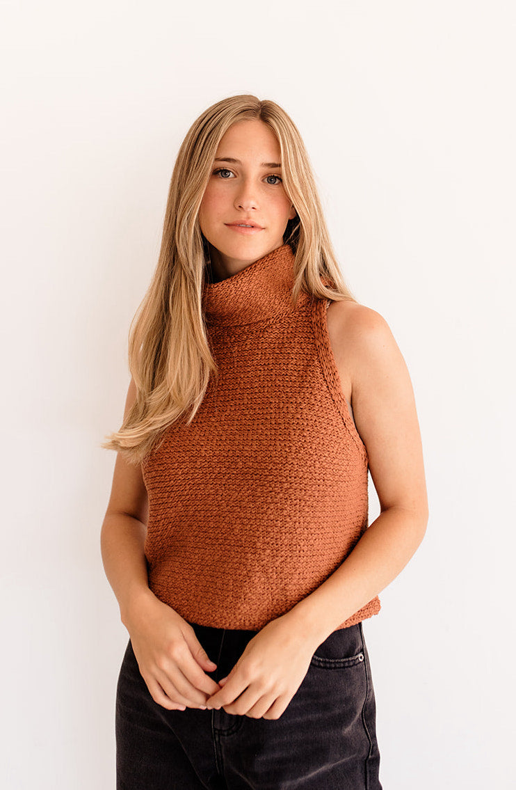 Salma Turtleneck Sweater Top - Camel