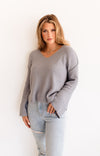 Bernadette Knit Sweater - Blue Grey