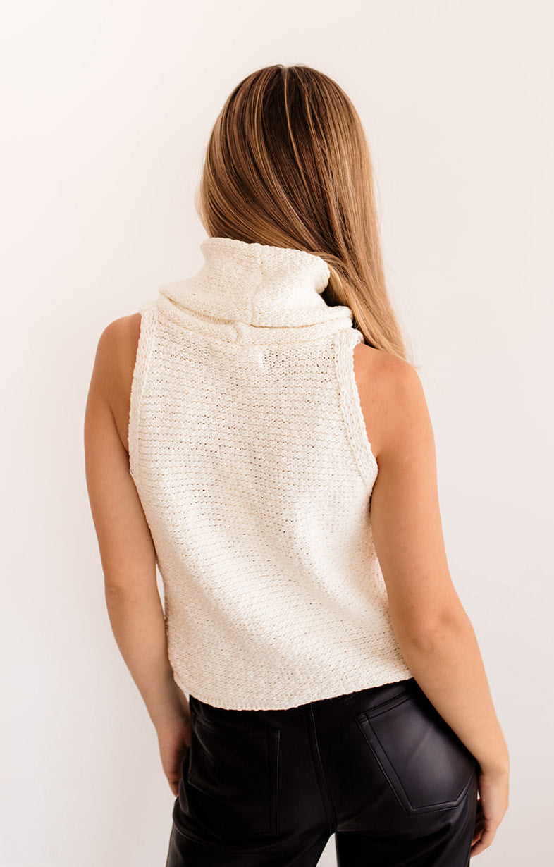 Salma Turtleneck Sweater Top - Ivory