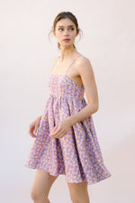Joan Floral High Sheen Babydoll Dress
