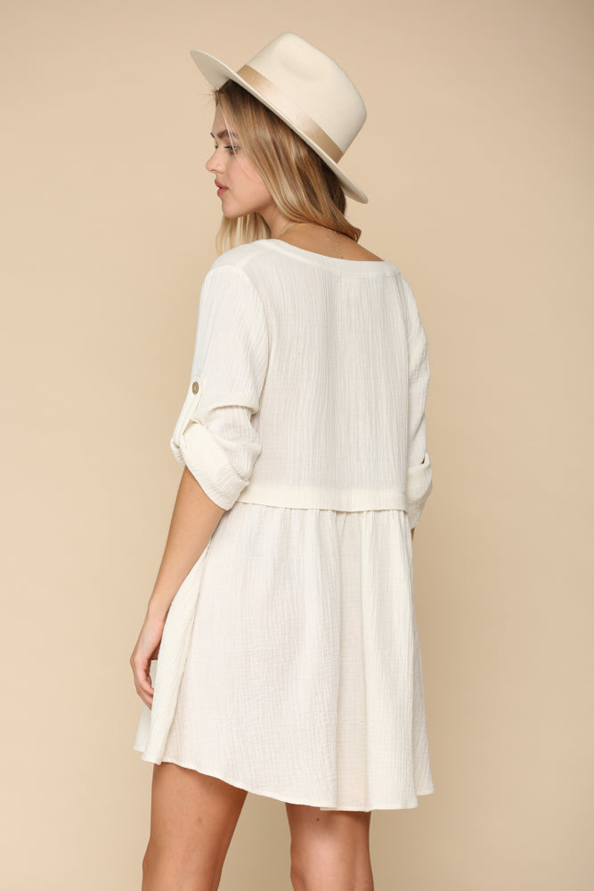 Yolanda Cotton Button Down Babydoll Dress