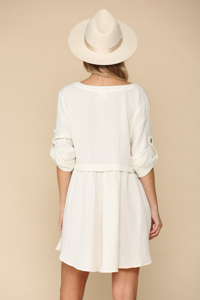 Yolanda Cotton Button Down Babydoll Dress