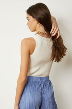 Piper Ribbed Cropped Tank Top - White